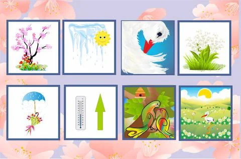 Spring in pictures, Stock Illustration