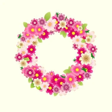 Spring pink door decor Stock Illustration
