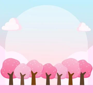 Spring pink forest background 1 Stock Illustration