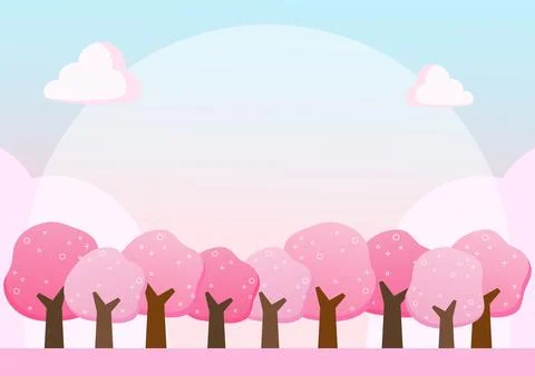 Spring pink forest background 2 Stock Illustration