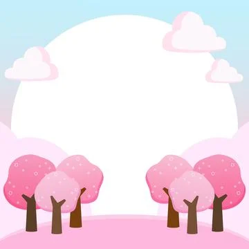 Spring pink forest frame 1 Illustrazione stock