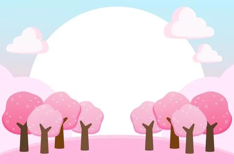 Spring pink forest frame 2 Stock Illustration