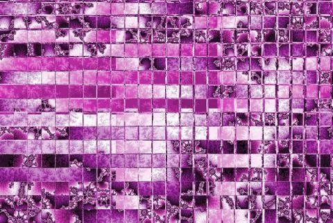 Spring pink pattern in squares mosaic 스톡 일러스트