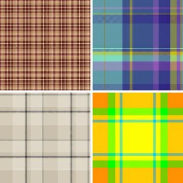 Spring plaid bundle created for apparel and home textiles. The pack supports  Stock Illustration