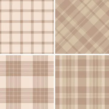 Spring plaid bundle designed for textiles and decor. The pack includes coordi Stock Illustration