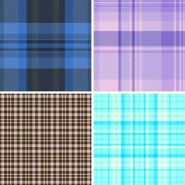 Spring plaid bundle designed for textiles and decor. The pack includes coordi Stock Illustration
