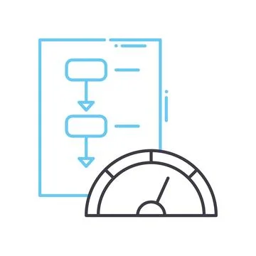 Spring planning line icon, outline symbol, vector illustration, concept sign Stock Illustration
