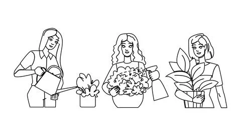 Spring planting flowers vector Stock Illustration