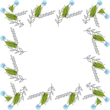 Spring plants outline 2 Stock Illustration