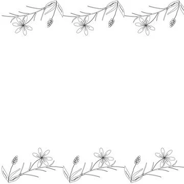 Spring plants outline 2 Stock Illustration