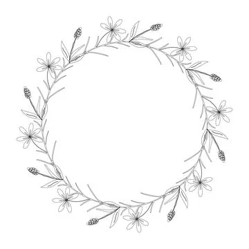Spring plants outline 2 Stock Illustration