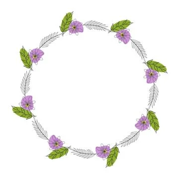 Spring plants outline 2 Illustrazione stock