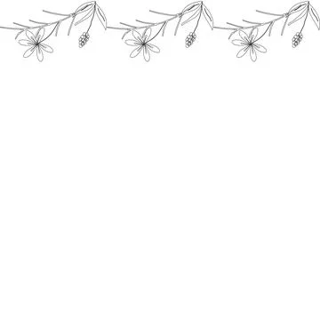 Spring plants outline 2 Stock Illustration