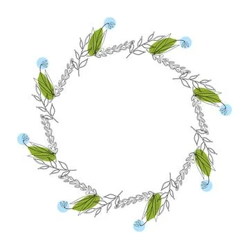 Spring plants outline 2 Stock Illustration