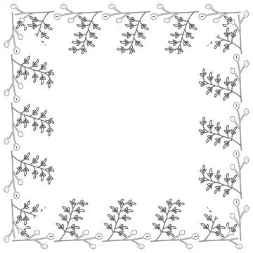 Spring plants outline 2 Stock Illustration