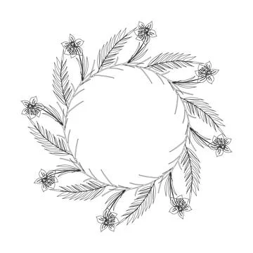 Spring plants outline 2 Stock Illustration