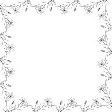 Spring plants outline 2 Stock Illustration