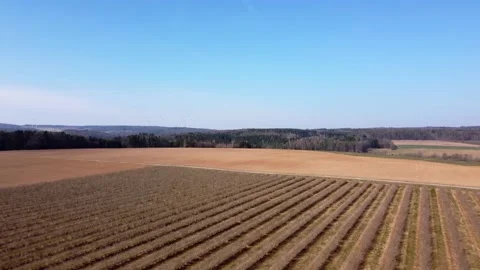 Spring, plowed fields of germany Stock Footage 172378624