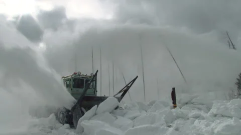 Spring Plowing Snow Blower In Action Stock Footage 132055202