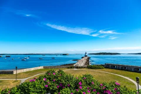 Spring Point Ledge Light Portland Maine Stock Photos