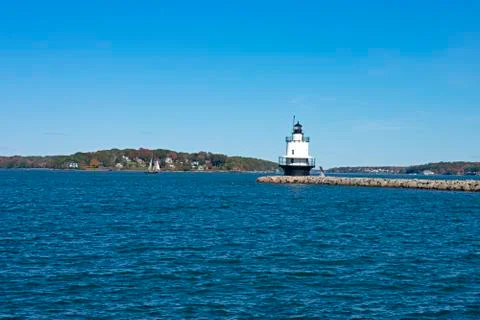 Spring Point Ledge Lighthouse -01 Stock Photos