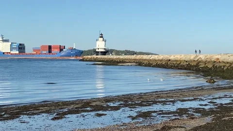 Spring Point Ledge Lighthouse Stock Footage 168755362