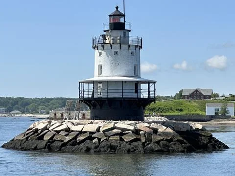Spring Point Ledge Lighthouse in South Portland, Maine USA Foto stock