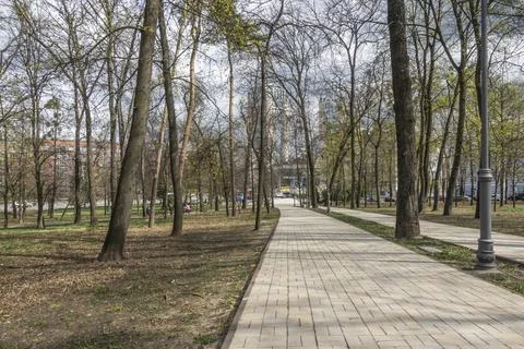 Spring in the Polytechnic Park in Kyiv 库存照片