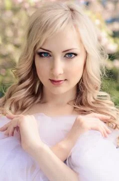 Spring portrait with kerchief Stock Photos