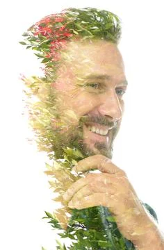 A spring portrait of a smiling man Stock-Fotos