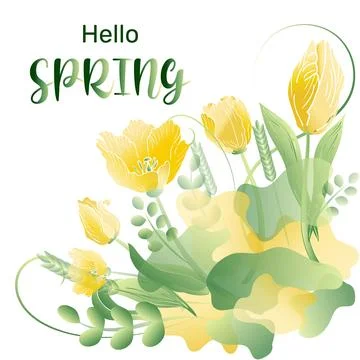 Spring postcard Stock Illustration