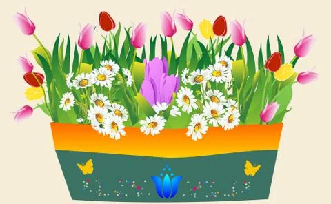 Spring in the pot Illustrazione stock
