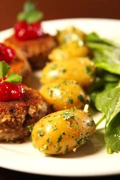 Spring potatoes Stock Photos