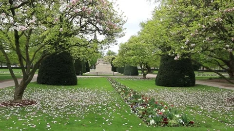 Spring in a public park. Stock Footage 136432767