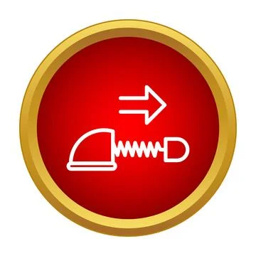 Spring pushing mechanism with forward arrow concept icon Stock Illustration