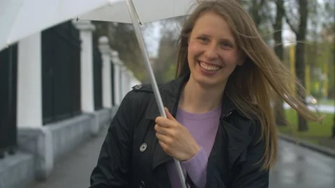 Spring rain in the city Stock Footage 130873789