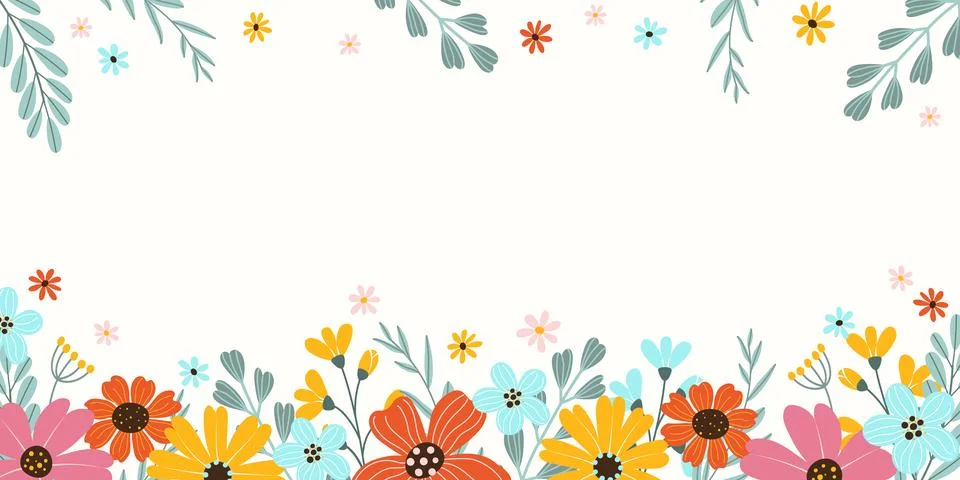 Spring rectangular festive banner on white background Stock-Illustration