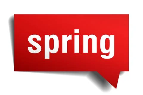 Spring red 3d speech bubble Stock Illustration