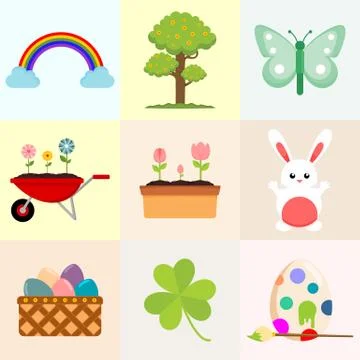 Spring Related Object Drawing Illustration Graphic Stock Illustration