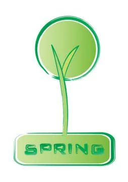 Spring retro tree abstract, vector illustration Stock Illustration