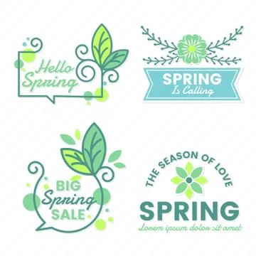 Spring Retro Vintage Vector Label Illustrazione stock