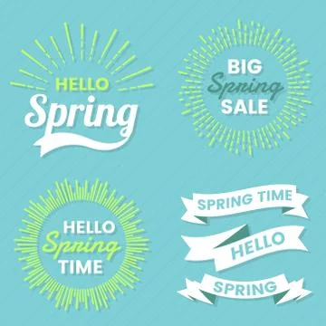Spring Retro Vintage Vector Label Stockillustratie