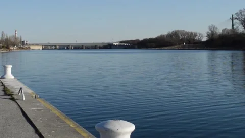 Spring. river. bridges. first spring day Stock Footage 150056615