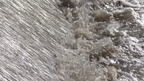 Spring river flooding during record warm temperatures in Ontario Canada Stock Footage 150290918