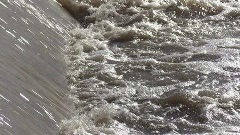 Spring river flooding during record warm temperatures in Ontario Canada Stockbeeldmateriaal 150292895