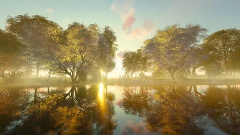 Spring on the river, horses graze Stock-Footage 123090750