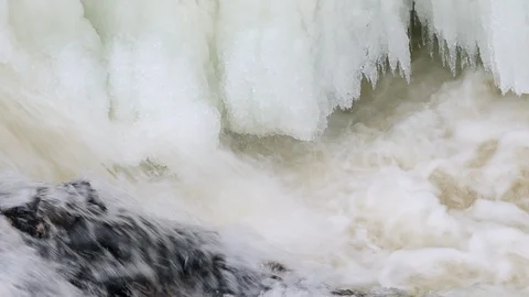Spring river with ice and snow Stock Footage 105699300