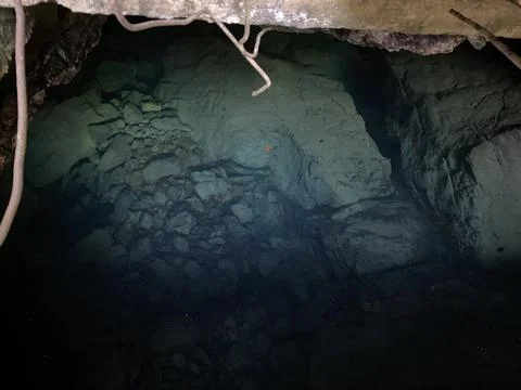 The spring of the river Licanka or the source of the Fuzinarka karst river 스톡 사진