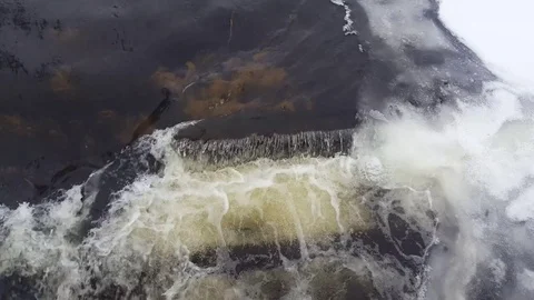 Spring river with melting ice and water Stock Footage 72671286