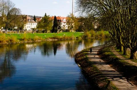 Spring on a river Foto stock